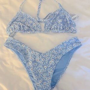 Blue floral Abercrombie bikini